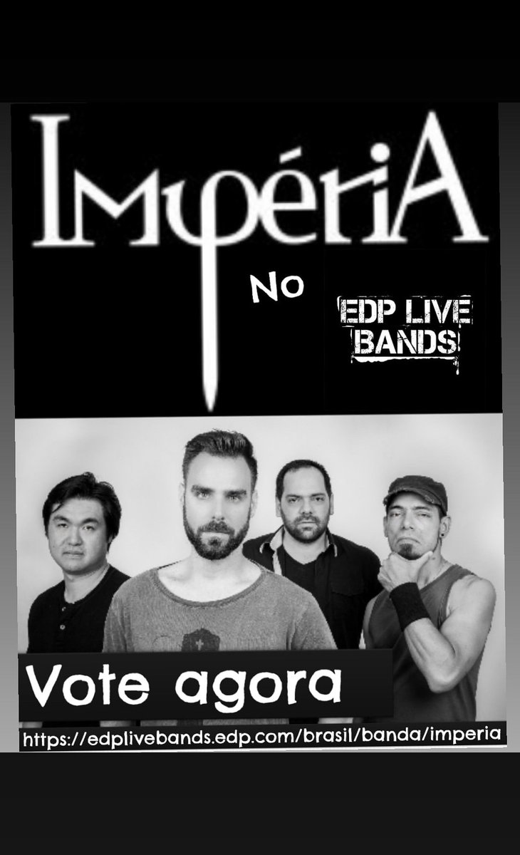 bandaimperia's tweet photo. Ajudem a gente no EDP Live Bands 2019! Votem aqui até o dia 21 de março: https://t.co/FBZSmOstRg . https://t.co/Tpy6NA2Org
