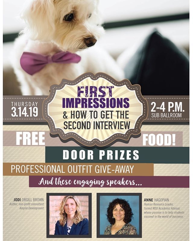 jodi_o_brown's tweet photo. I am presenting to Weber State University business students on Thursday. This is a great event with tips and good info for students, as well as professionals.
#speakerlife #author #firstimpression #firstimpressions #secondinterview #consultant #meetingp⦠https://t.co/4k23sVYugs https://t.co/kEbvCLW8C3