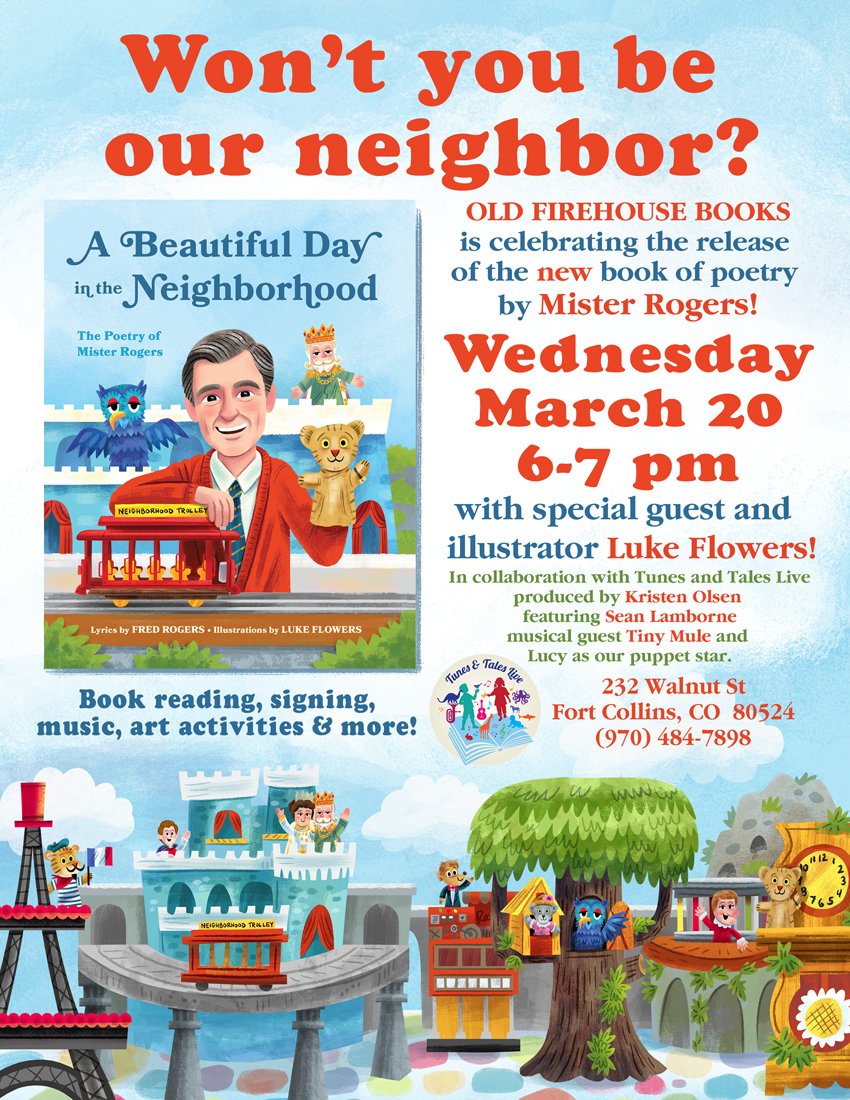 TravelTravel's tweet photo. Illustrator Luke Flowers  @lafcreative to visit  Old Firehouse Books Fort Collins, Colorado on March 20th, 2019! @kristenOwrites @Travel Travel! https://t.co/N7Jf1WpNmZ