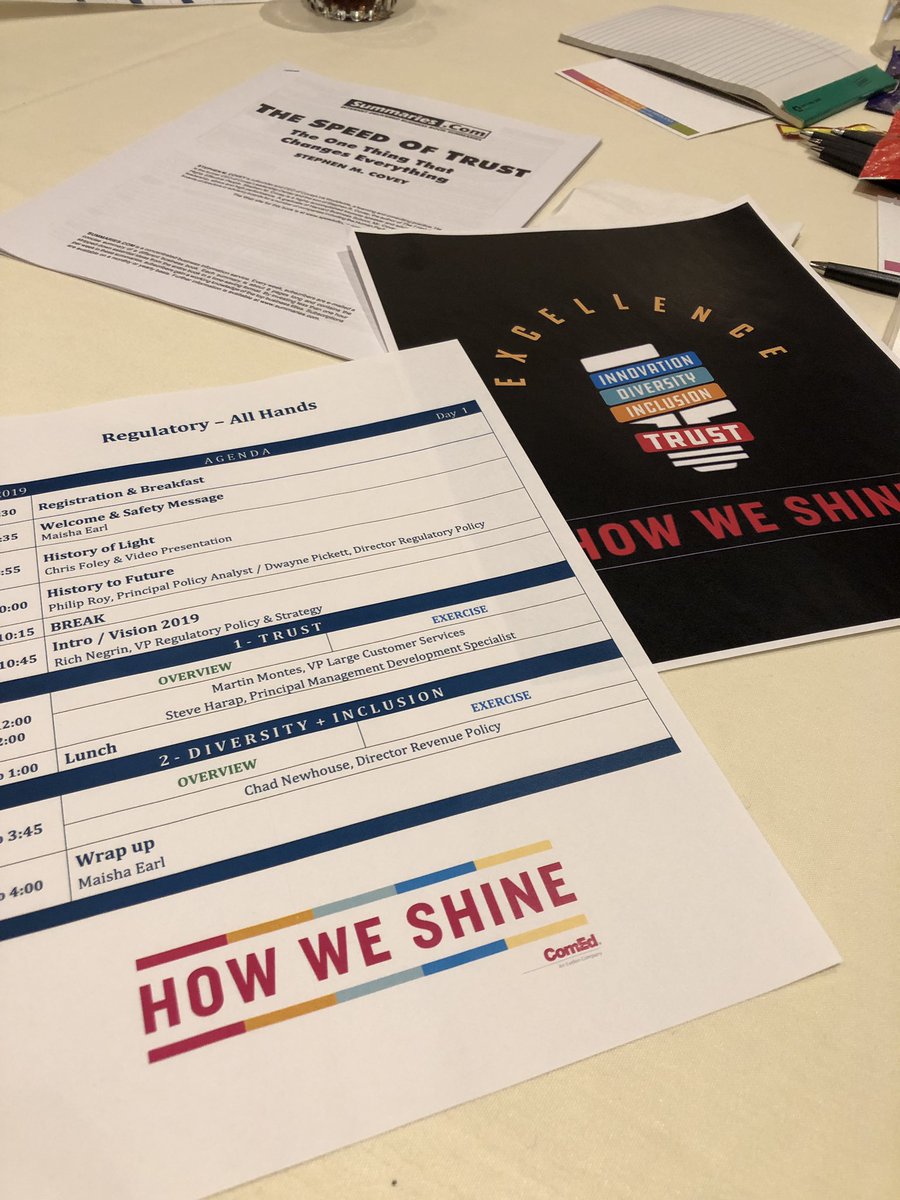 RichNegrin's tweet photo. Great presentation by @ComEd CEO Joe Dominguez at our Regulatory Team All-hands Meeting highlighting TRUST & how we must value EVERY voice to create an innovative culture that will help drive us into a clean energy future. #HowWeShine https://t.co/6S1IJibuxX