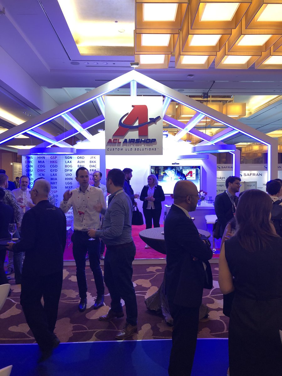 ACLAirshop's tweet photo. ACL Airshop is the vivid, high energy centerpiece display at the annual IATA World Cargo Symposium in Singapore! #WCS2019 #IATAWCS #CustomULDsolutions #AirCargo #GrowTheNetwork https://t.co/KtrCBf7147
