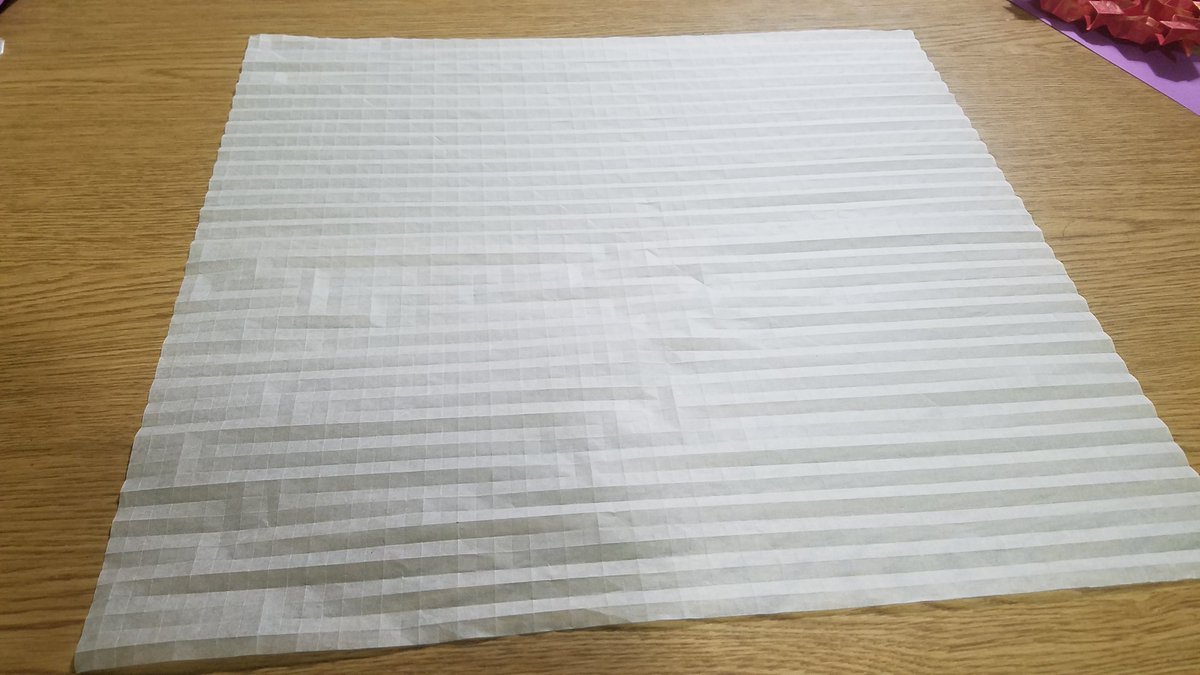 FineSimonArt's tweet photo. 64 x 64 grid complete! Guess what it's for. Hint: it's a test for one of my designs that no one saw yet. #origami #boxpleating #origamiboxpleating #grid #origamigrid https://t.co/elcoMvSYmc