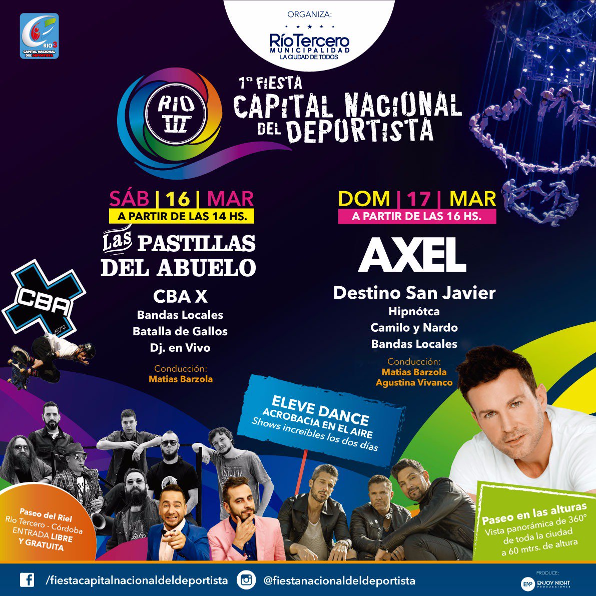 Martino_Alberto's tweet photo. 1° FIESTA NACIONAL DEL DEPORTISTA🎉🎊

¡Este fin de semana la #CapitalNacionalDelDeportista se viste de fiesta!
👉ENTRADA LIBRE Y GRATUITA‼
¡Te esperamos en nuestro Paseo del Riel, para vivir una fiesta inolvidable!

Río Tercero, #LaCiudadDeTodos 💪 https://t.co/KUDgMZuRwF