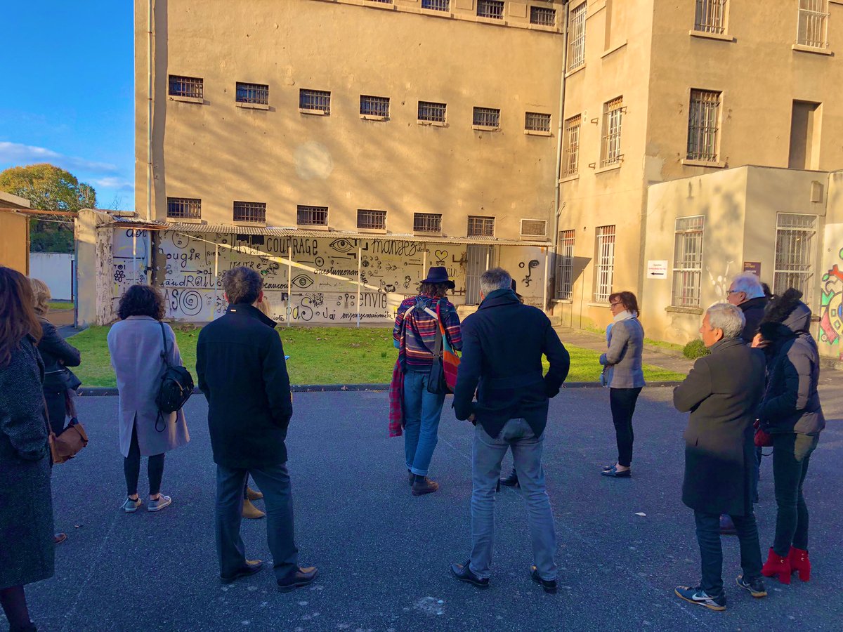FestivalJustice's tweet photo. Émouvante visite de la prison du Mémorial National de la Prison de Montluc avec nos invités... #Festival24 https://t.co/Yc0hgCrLa0
