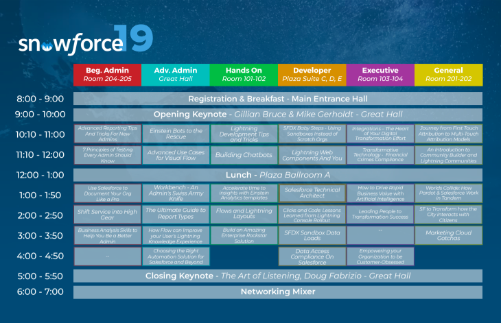 SnowforceUT's tweet photo. We've waiting on just a few more details before we're done, but know that some of you are excited to see this. Check out the (basically complete) #Snowforce19 agenda! https://t.co/60uF2RRstL