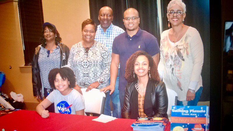 Talking1Planets's tweet photo. Making memories... more photos from “Talking Planets” book reading event at Shelbyville- Bedford County Library. Thank you to everyone who attended! #TalkingPlanetsBook #JadaScott #storytelling #book #space #nasa #planet #astronomy https://t.co/Q3VDGVletc