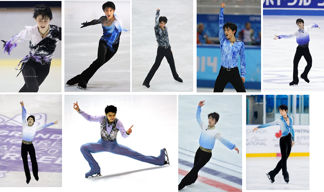 Figure Skatech 传播希望 中国花样滑冰爱好者都留意一下了 蓝色表演服的传说是真实的 羽生結弦统计发现 蓝色表演服与羽生結弦短節目得分之间的相关性为