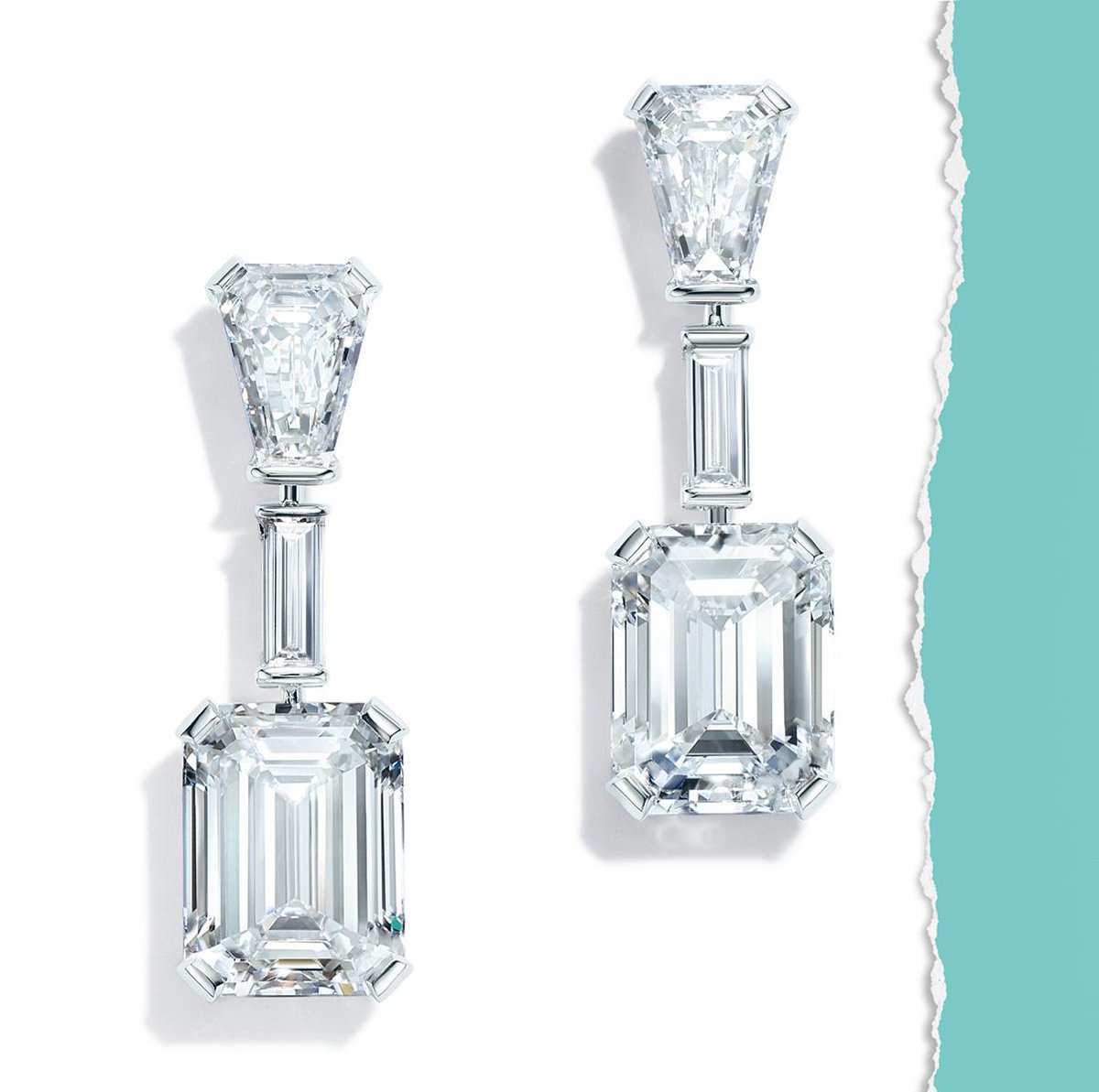 emerald cut diamond earrings tiffany