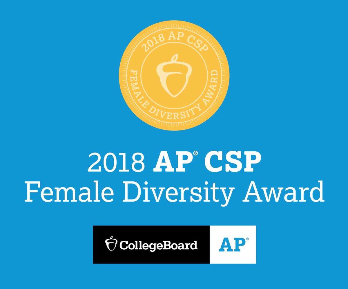 IHPandas's tweet photo. IHHS has received the first College Board AP Computer Science Female Diversity Award. This award recognizes the accomplishments of last year's AP Computer Science Principles class, taught by Max Bigman. Current CS teacher Laurence Toal, Class of 2010, accepted it on his behalf. https://t.co/ffCTbrYDnV