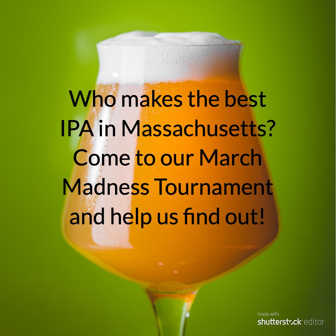 Our March Madness Blind Tasting Tournament features more than 40 of the state's top IPAs. Join us at one of our regional events at @tableandvine, <a href="/JuliosBeer/">Julio's Beer Dept.</a>, <a href="/TotalWine/">Total Wine & More</a>, <a href="/YankeeNorwood/">Yankee Spirits Norwood</a>, <a href="/craftbeercellar/">Craft Beer Cellar 🍺</a> to see who makes the best #IPA in #Massachusetts - bit.ly/2H1QIl5