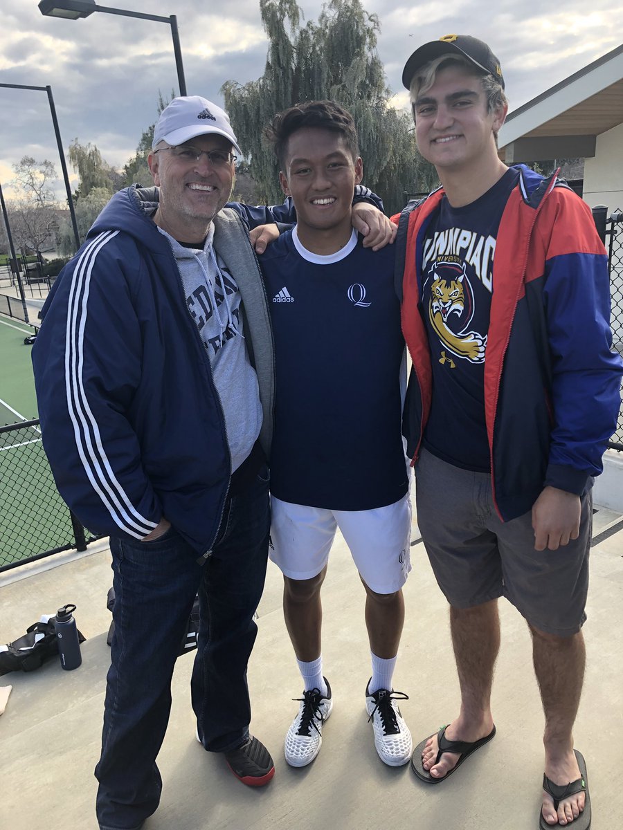 Terrier_Tennis's tweet photo. Redlands Terrier alum and RHS boys tennis legend Patrick Cachapero back in SoCal competing with his Quinnipiac squad! Proud of you Pat! #longblueline @patrick10is @QU_MTEN @RedlandsAD @jcoma13 @swaggyyb @bgollin49 @RedlandsHighSch @kkrittayaweth @Coledillow15 https://t.co/EejaXdWHaJ