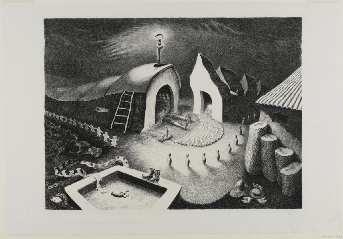 philamuseumart's tweet photo. Happy birthday to the wonderfully whimsical Wanda Gág, born #onthisday in 1893. She is best known for writing and illustrating the 1928 children's book "Millions of Cats," the oldest American picture book still in print.  #WomensHistoryMonth https://t.co/t1c9gF9VAv