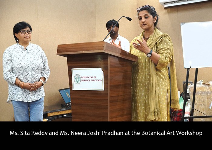 tsdamindia's tweet photo. An exhibition of #BotanicalDrawings started on March 11th, along with a #BotanicalArtWorkshop at Bhagawan Mahaveer Auditorium, #TelanganaStateMuseum. #HeritageTelangana #HenryNoltie #CleghornCollection #NeeraPradhan @TheBotanics @GZ_Hyd @Dakshinachitra https://t.co/Jku837MD59