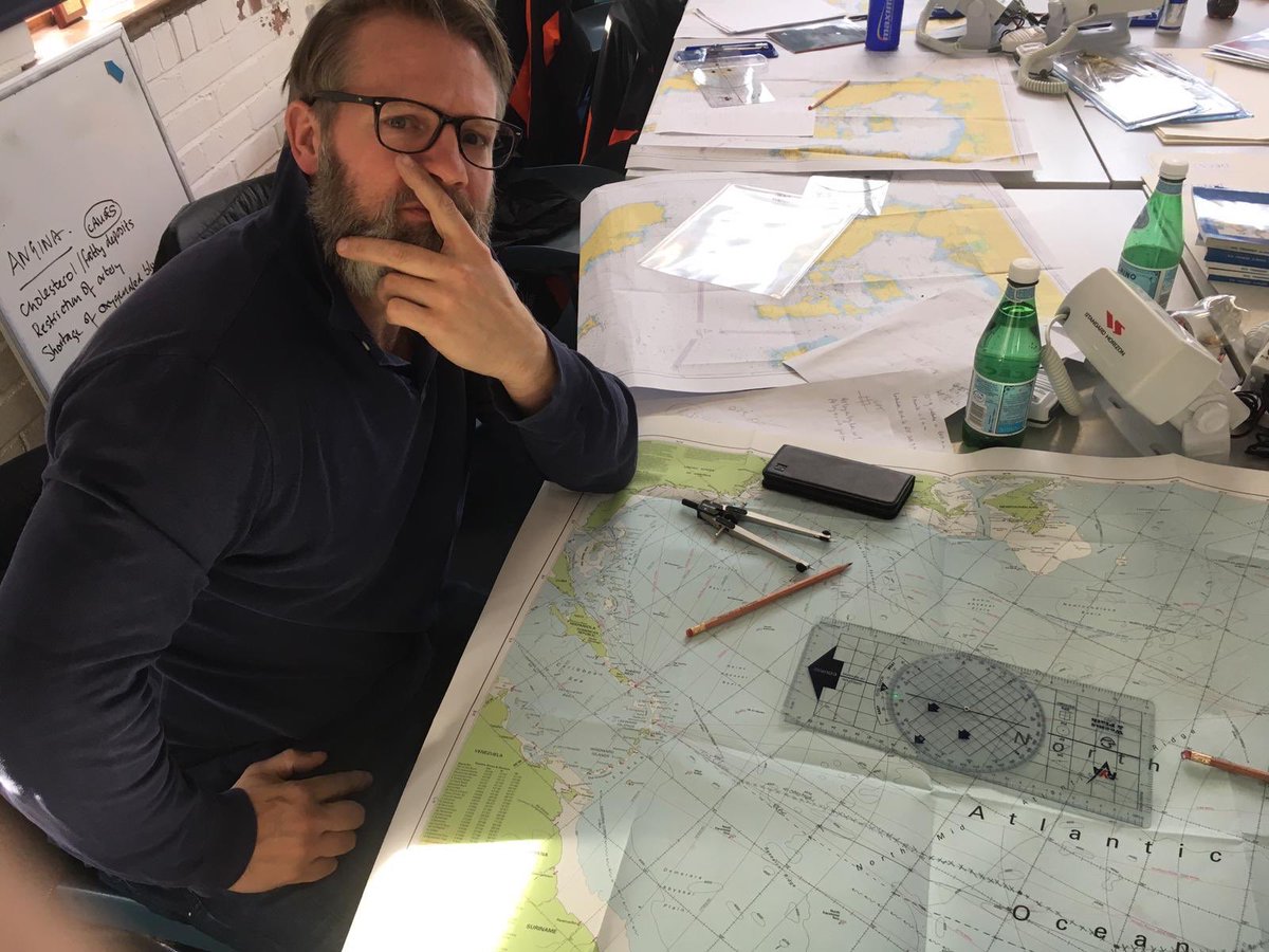 margot_team's tweet photo. ‘Back to school’... 🗺Navigation training gets the rowers back to basics & thinking 🤔
________
#navigation #backtoschool #twac2019 #teammargotatlanticrowers #PullingTogetherSavingLives
#YourStemCellsCanSaveALife #training #shorebasedtraining #maps #charts #sea #seanavigation https://t.co/WUhbxiyFty