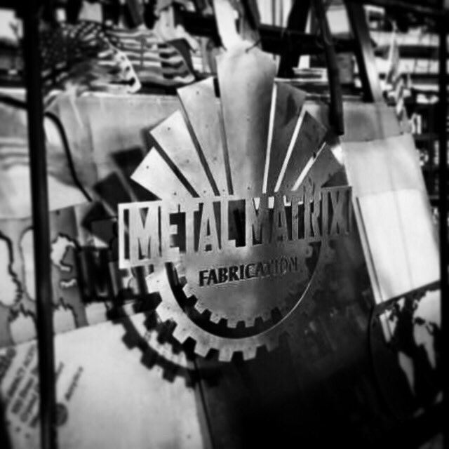 bkyoungus's tweet photo. #metalmatrix #logo from a couple of years ago. so cool to see it come to life #3d #waterjetcutting #gears #typography #artdeco #metal https://t.co/3tIf6TUIG6