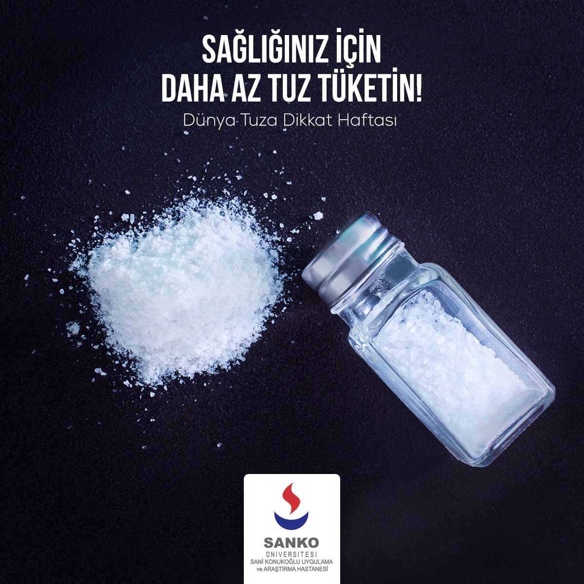 Sağlığınız için daha az tuz tüketin! #dünyatuzadikkathaftası #tuztüketimi #sankohastanesi