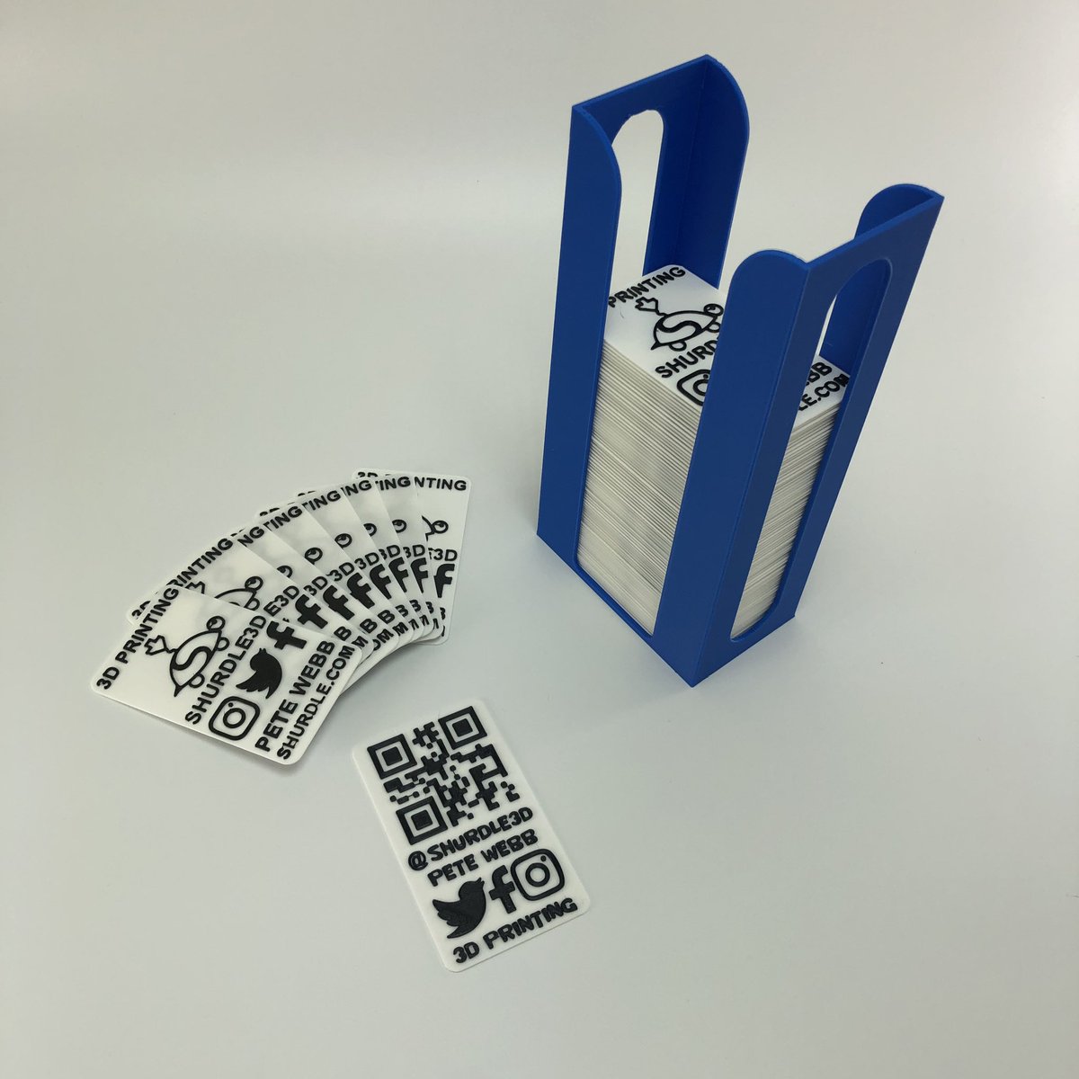 Shurdle3d On Twitter Plastic 3d Printed Business Cards Custom Made To Your Needs Can Even Put Qr Codes That Work As You Can See In The Scrnshot One Of These Goes In
