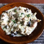 まさかこんなものまでレンジで一発!鶏肉ときのこのクリーム煮!