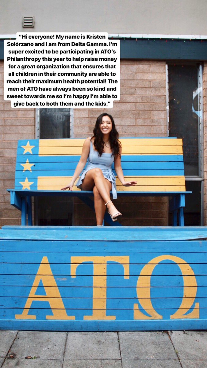 Next we would like to love to introduce our candidate from <a href="/DGSJSU/">Delta Gamma · SJSU</a>, <a href="/kkrisolo/">Kristen 🌸</a>!