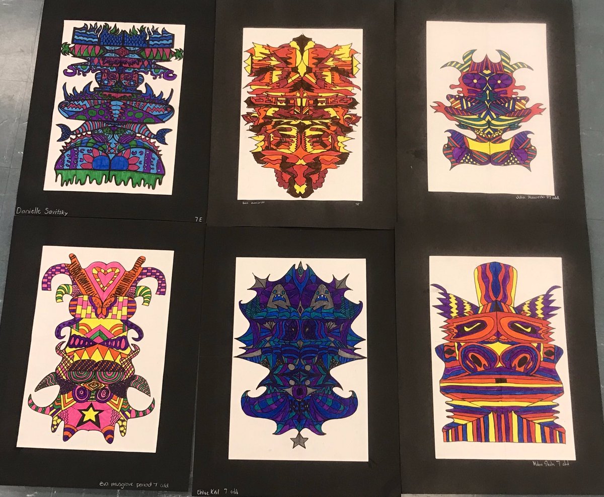 amy_lindenbaum's tweet image. 8th graders created some pretty impressive symmetrical names. #makecoolstuff  #msart