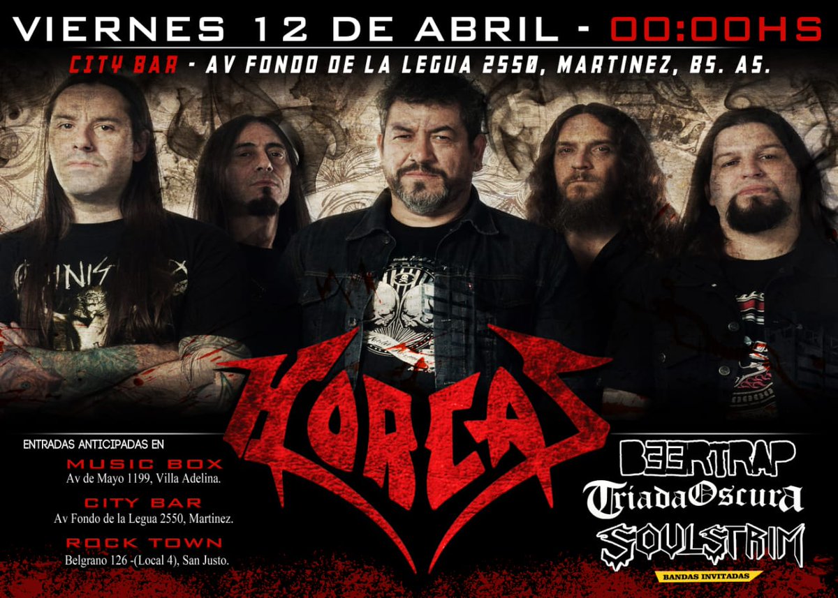 soulstrim's tweet photo. Este 12 de Abril tenemos el honor de tocar junto a @horcasoficial !!! y tambien BeerTrap Hardrock y Triada Oscura en el City Bar Martínez Desde las 00:00
No se lo pierdan! Pedinos tus anticipadas por privado
#Soulstrim #ALLUNITED #Metal https://t.co/fTjbRVGmlz