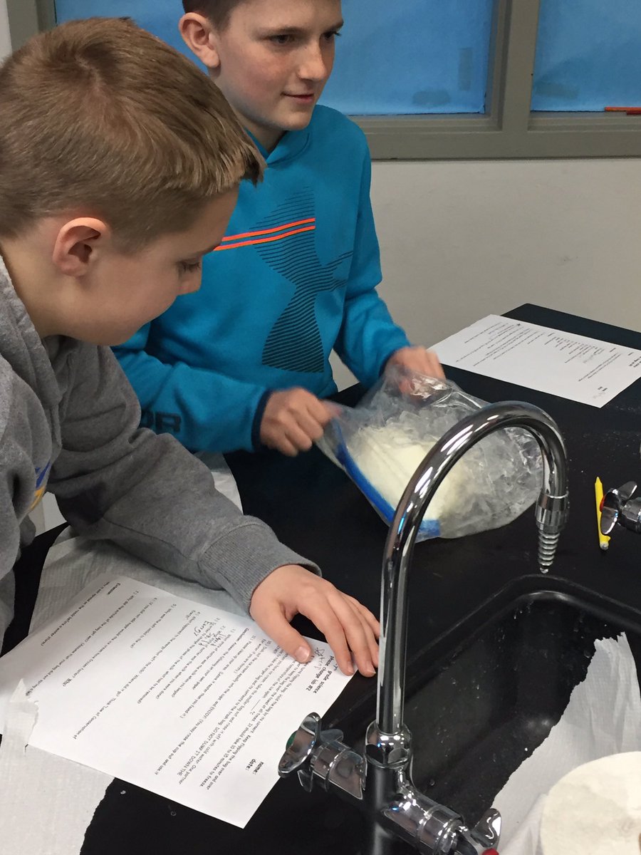 TheRealMrKula's tweet photo. Well of course we make ice cream when we are studying enthalpy and phase changes during #sixthgrade &amp; #seventhgrade science!  #GoWahooBlue #ExcellenceEverywhere https://t.co/1bEb0uH83x