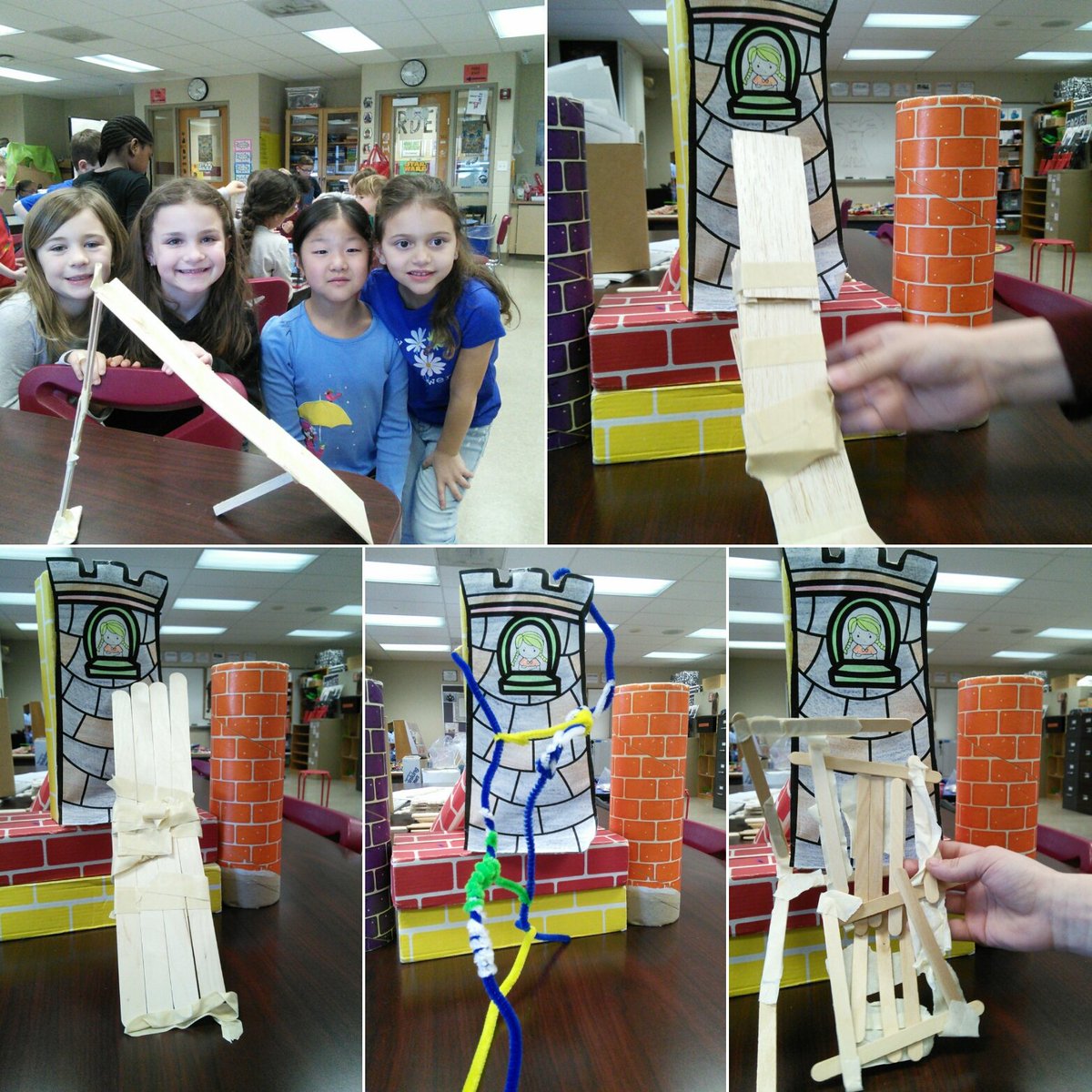 DiscoveryWH's tweet photo. Firsties made inclined planes out of tape and 1 other material.   Some great designs and ways to rescue Rapunzel from the tower. #discoverywh #discoverywsd https://t.co/jPzaCDEWqp