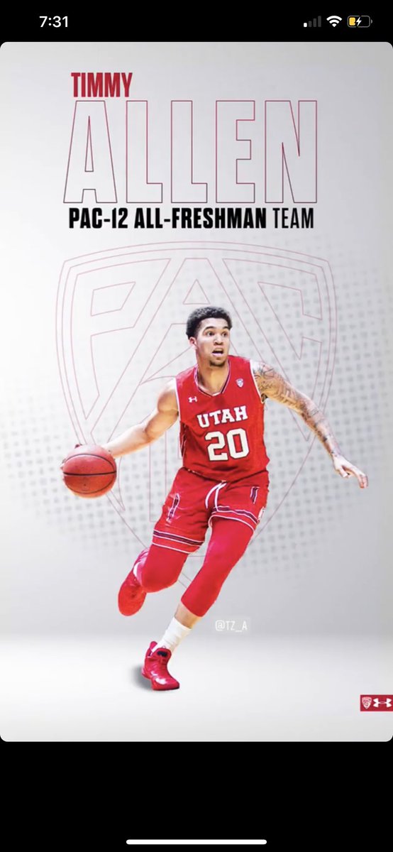Compton_Magic's tweet photo. Timmy Allen @UtahMBB has been named to the PAC 12 All Freshman Team @timmybuckets35 ✔️ https://t.co/y45QPQS7ja