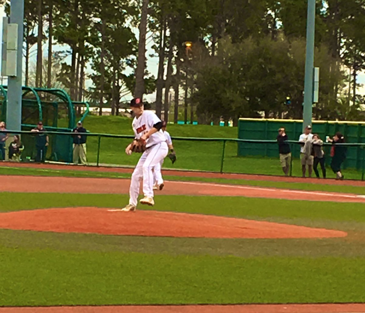 PapaDziuba's tweet photo. Nick D in relief today for Catholic University Cardinals in Myrtle Beach https://t.co/sfSnhg7YCo