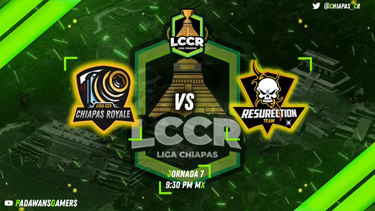 ¡Partidazo de la <a href="/chiapas_cr/">LigaChiapasCR</a>!

🛡️ <a href="/ChiapasRoyale/">ChiapasRoyale</a> vs <a href="/ResurectionTeam/">ResurrectionTeam</a> 🛡️

🗓️ 11 de Marzo
🕘 9:30 pm

📺 EN VIVO POR: youtu.be/k-yKfremFxA