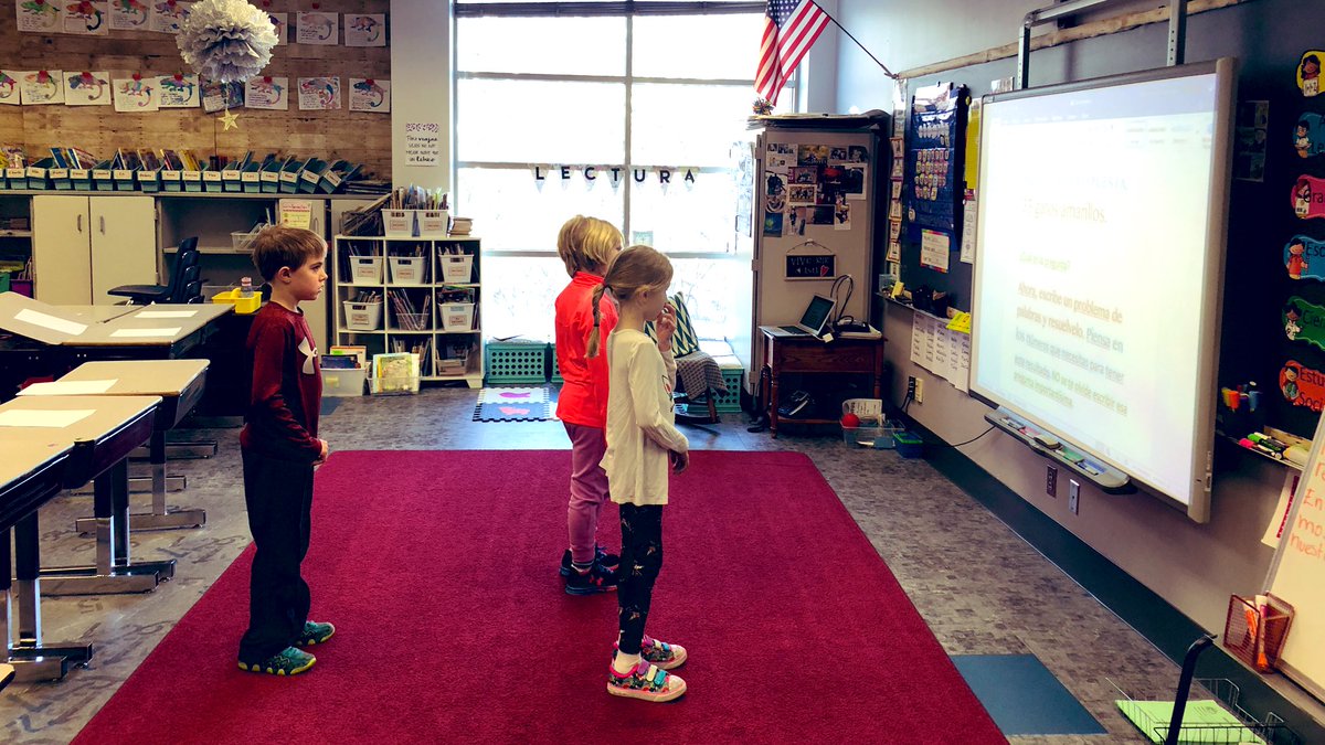 ElenaCCaceres's tweet photo. When students literally stop in their tracks when engaged w/ rigorous math questions. Here’s the answer... what’s the question? #math #EPMath #SpanishImmersion #rigor @koryrojas https://t.co/hD5IHVON5r