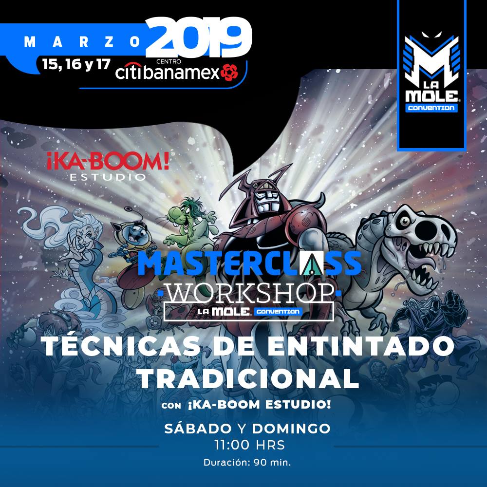 kaboomestudio's tweet photo. ¡AMIGOS!, ¿YA ESTÁN LISTOS PARA @LaMole��?, estaremos del 15 al 17 de Marzo en el Artist Alley, daremos una #MasterclassWorkshop el sábado y domingo a las 11 h. Aparta tu lugar en este link https://t.co/vpOgU9PrRG

#MeVoyaLaMole ¡ALLÁ NOS VEMOS!

#kaboomestudio #editorial #mexico https://t.co/G8wU2PMZLr