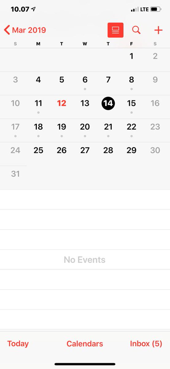 Herry Sw Ini Tampilan Kalender Di Iphone Akun Email Berbeda Dengan Yang Tadi Saya Twit Tanggal Hari Ini 12 Maret 19 Juga Merah T Co T30uj8cgnl