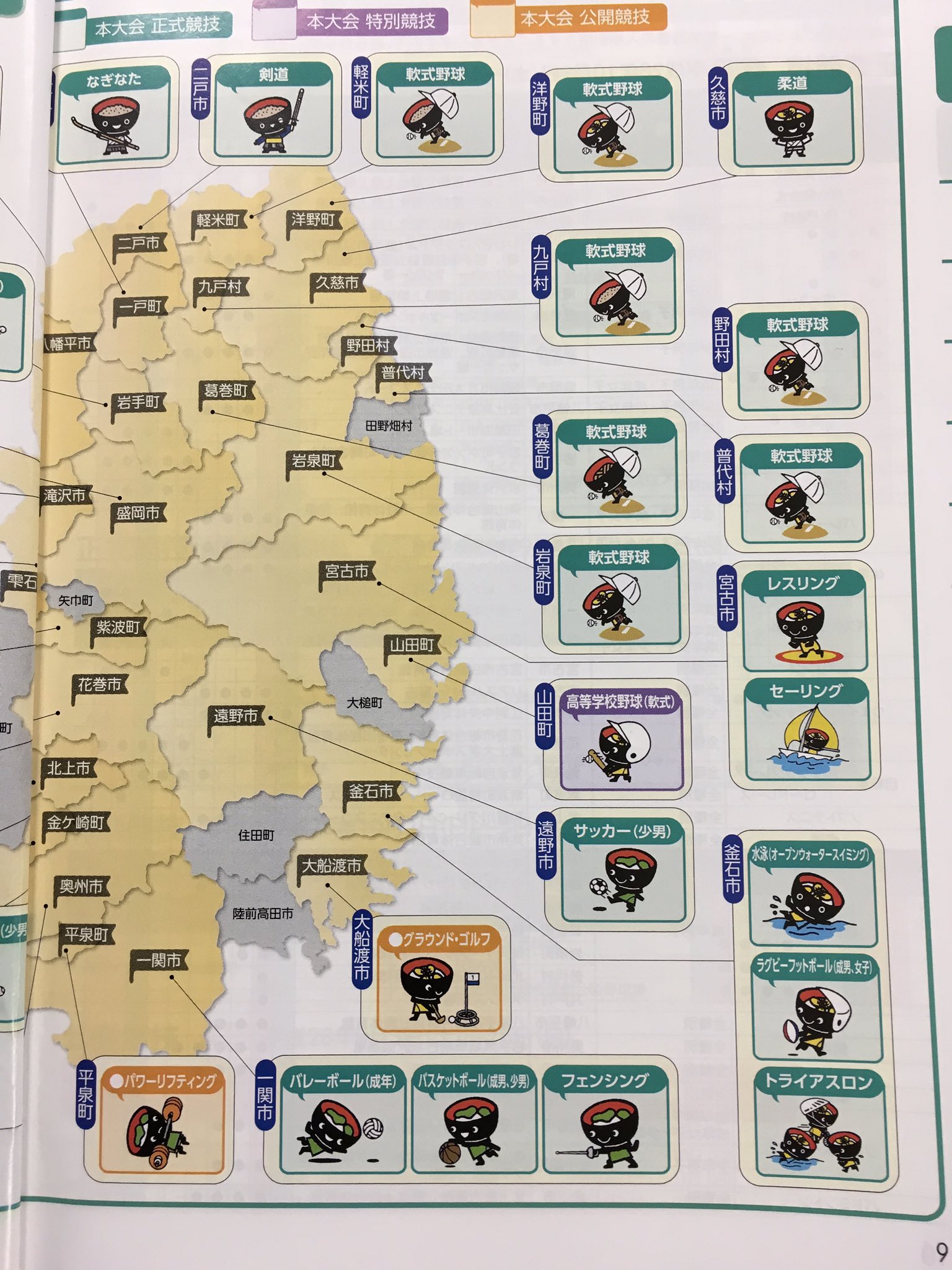 達増拓也 Tasso 幸福を守り育てる希望郷いわて Pa Twitter 東京オリンピック パラリンピックの競技ピクトグラム 図案 が発表になったことにちなんで 16年の希望郷いわて国体 大会の わんこきょうだい 競技デザインを紹介します 頭の中の食べ物がこぼれそう
