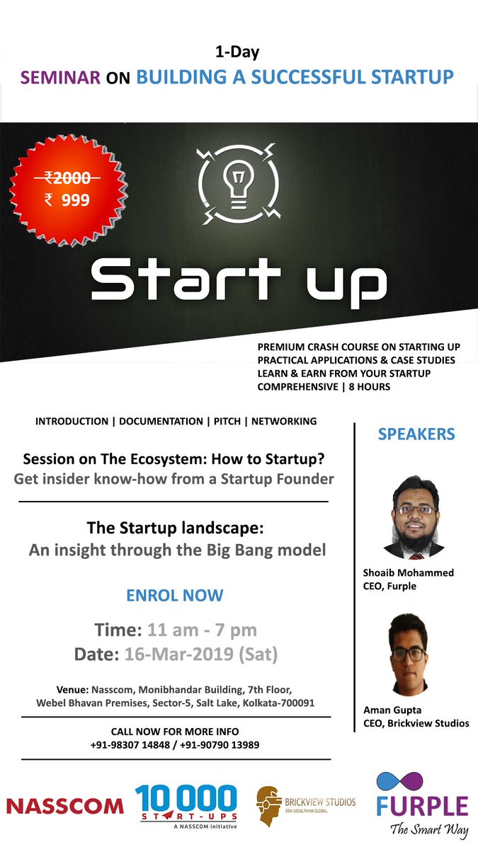 Shoaib_Mhmd's tweet photo. Honoured to be addressing at a #NASSCOM Event!
Topic: 'The Startup landscape - An insight through the Big Bang model'
Speaker: @Shoaib_Mhmd ; CEO, @FurpleCS 
#10000Startups #10KStartups #Brickview #Furple #ShoaibMohammed #Startup #Startups #TheStartupEcosystem #Seminar https://t.co/ErCksYWTl8