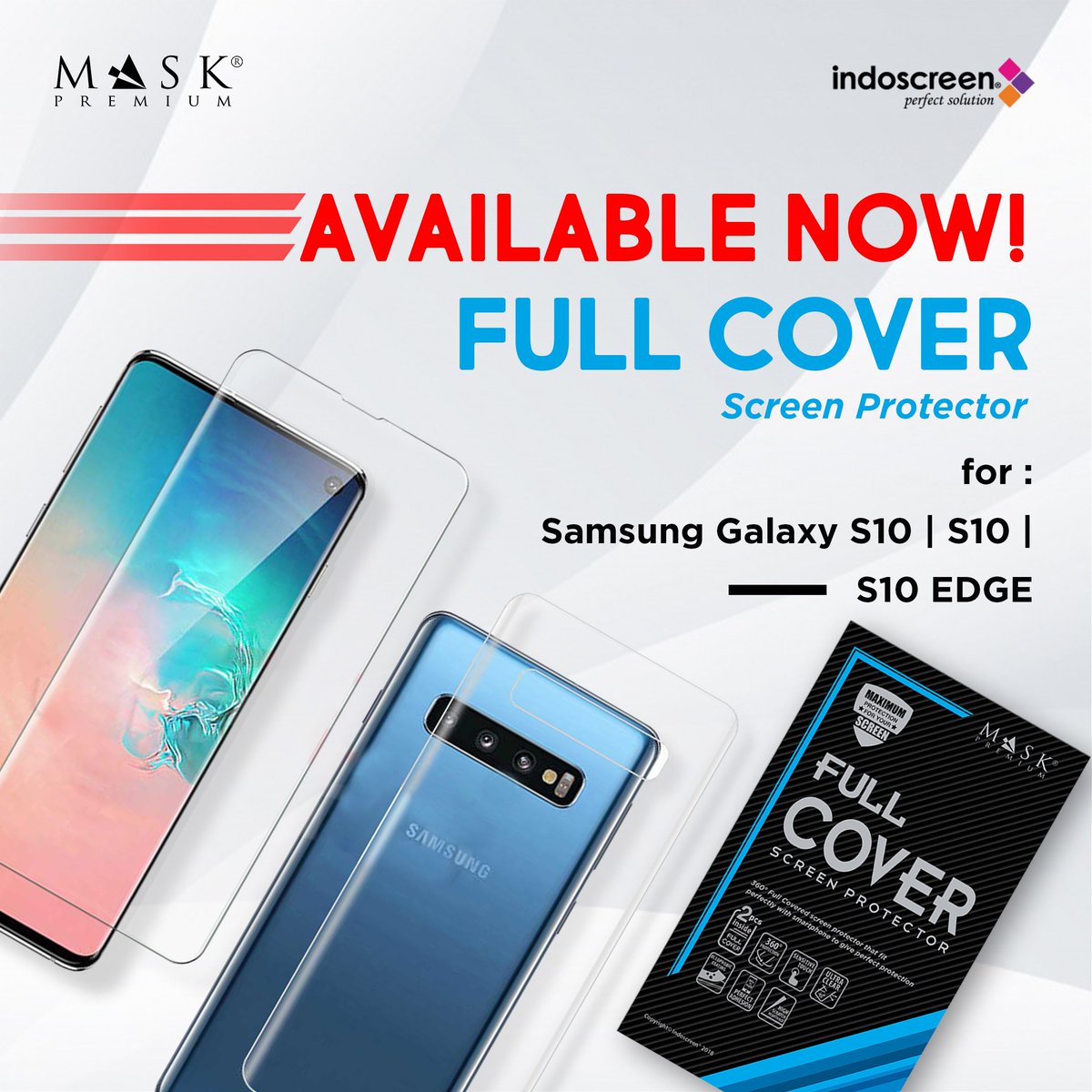 indoscreen's tweet image. Tentunya sangat disayangkan jika ponsel canggih seperti Samsung Galaxy S10 | S10 Plus | S10 Edge tidak sengaja terjatuh sehingga adanya goresan pada layar dan seluruh bagian ponsel.
Untuk itu gunakan TPU Full Cover dari Indoscreen yang mampu melindungi seluruh bagian ponsel.