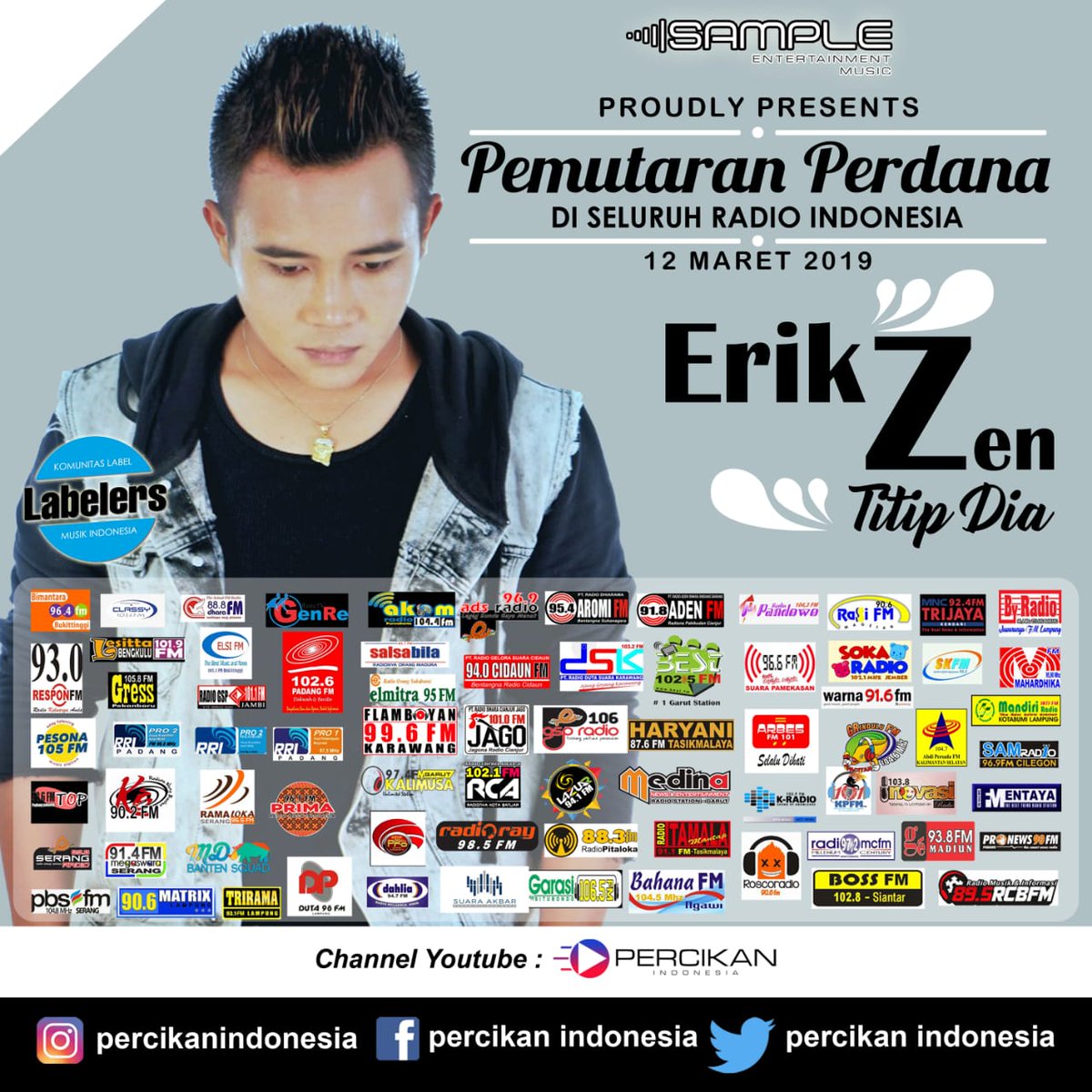 #NEWRELEASE #FRESHSINGLE #PEMUTARANSERENTAK

#TERPUTAR

🎼 EricZen - Titip Dia
Label : @percikanindonesia &amp; <a href="/masewapromotion/">masewaID</a>

Jangan lupa dengerin &amp; request selalu lagunya di radio favorit Sobat!!

#MD <a href="/DewiqAriyani/">MD @radiogrindulufm</a>