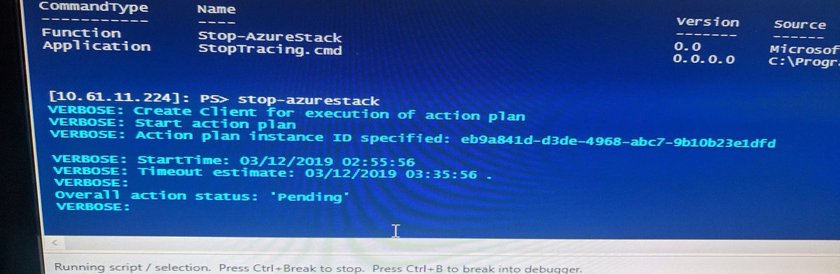 daniel_apps's tweet photo. Demonstrating a shut down of my #AzureStack for the first time... #NoWorries #CloudOperator https://t.co/YuaHAaZSMR