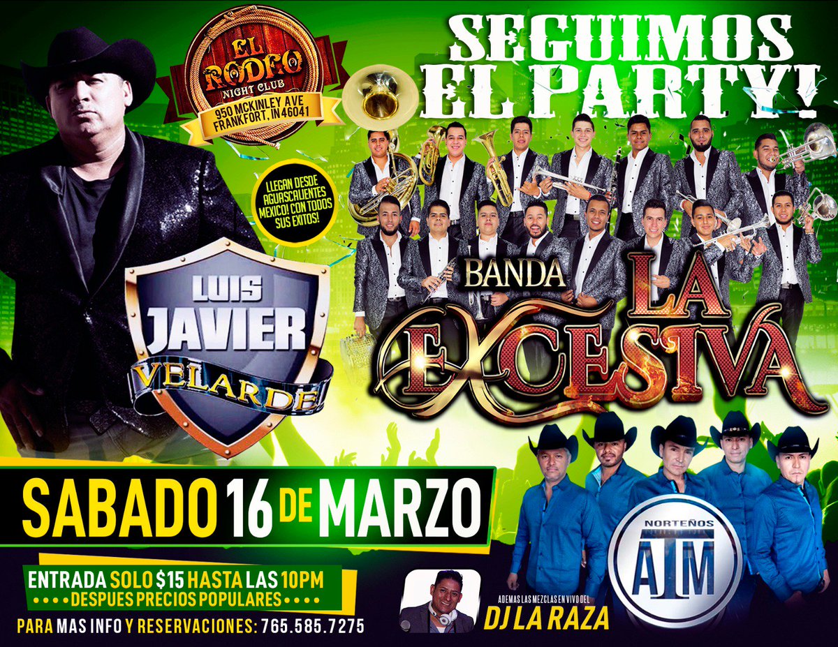 BandaLaExcesiva's tweet photo. No puedes Faltar este 16 de Marzo
en Frankfort @BandaLaExcesiva #Cualmas #CDRecords
#CamposRecords โ๏ธ๐บ๐ธ๐ฒ๐ฝ๐ฏ๐๐ https://t.co/ABHZstBaWA