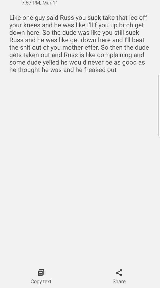 Tim MacMahon on Twitter "Shane Keisel, the fan, told me that he said