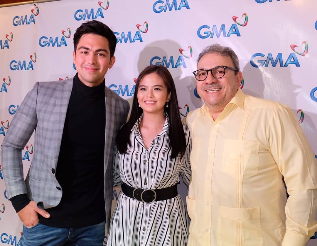 Sparkle_GMA's tweet photo. Derrick Monasterio and Bea Binene, who both starred in the drama 'Hanggang Makita Kang Muli,' during today's courtesy call to Mr. and Mrs. Jose and Adreina Escalante of Latin Media Corporation! https://t.co/baCeVQQmEZ