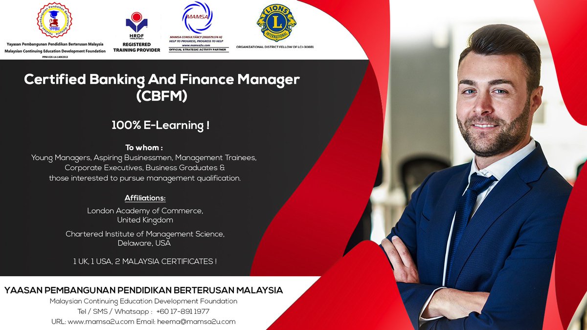 yppbm's tweet photo. Each and every firm in the market requires a banking and finance division in it. In order to make a mark in your company, enroll into the certification course on Banking and Finance by YPPBM. 
Website : https://t.co/FhvwP0yRST
Tel/SMS/Whatsapp : +60 17-891 1977
#YPPBM #Elearning https://t.co/QQcB0F1FYg