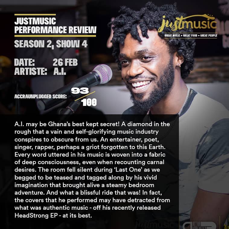 AccraUnplugged's tweet photo. Not long ago @ai2ligit gave us the chills! #YearOfReturn #Season2 #accraunplugged #2019goodness #griot #justmusictuesdays #headstrongEP https://t.co/iDFLKxnlDa