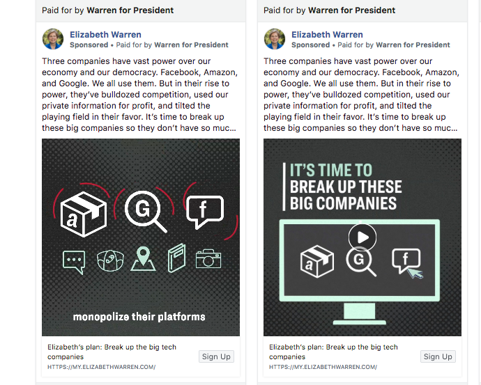 SocialChain's tweet photo. Facebook took down Elizabeth Warren's anti-big tech ads—then put them back up. Did Facebook prove her point that tech companies are too powerful?

Either way, it's another hit to Facebook's reputation. The move hurts their rebranding but won't kill it entirely.

Source: [PCMag] https://t.co/5DuAeqTc0j