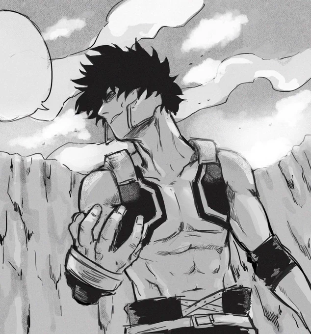 "Yᴏ Sʜɪɴᴅᴏ: ᴛᴀʟʟ, ᴍᴜsᴄᴜʟᴀʀ ʏᴏᴜɴɢ ᴍᴀɴ ᴡɪᴛʜ sʜᴀɢɢʏ, ᴜɴʀᴜʟʏ ʜᴀɪʀ" ? I'm on a [late] bnha roll and this panel, I had to ? 