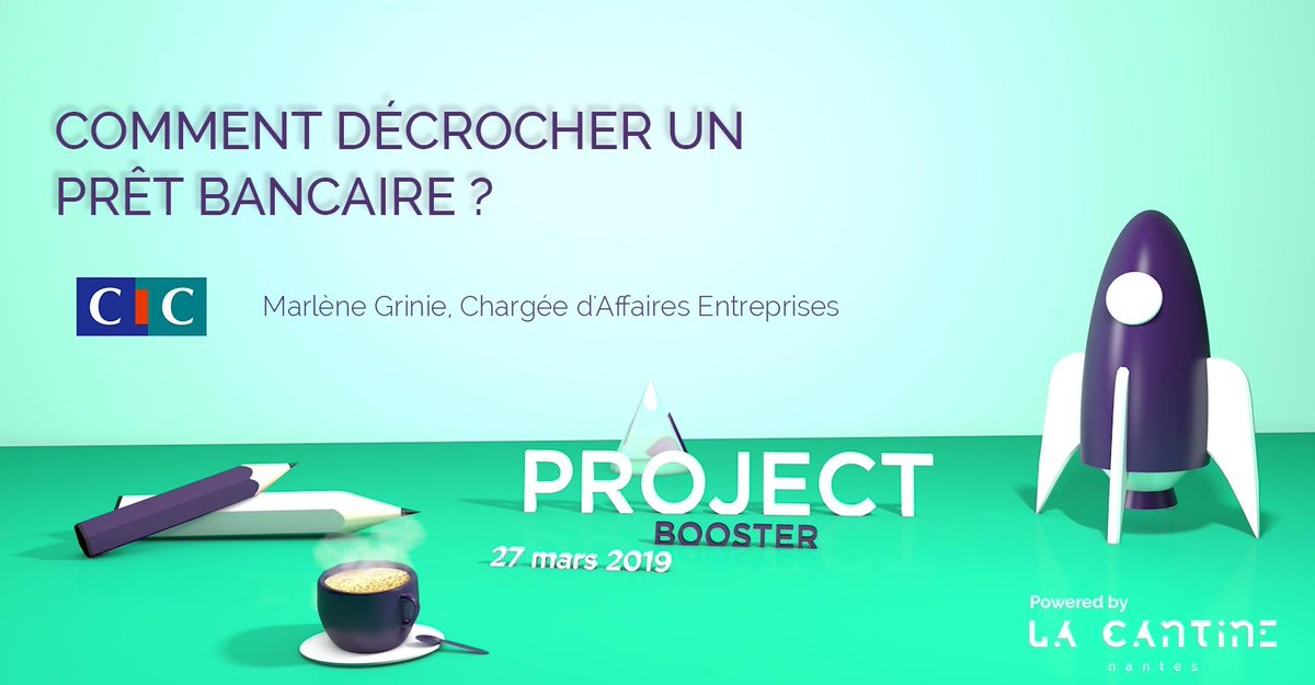 CantineNantes's tweet photo. En tant que porteur de projet, comment décrocher un prêt bancaire ? Si cette problématique vous intéresse, participez au #ProjectBooster le 27/03 à 9h. Notre experte Marlène Grinie du @cic répondra à toutes vos questions. Par ici l'inscription 👉 https://t.co/DFWO3SXgqP https://t.co/3laA0lbIQ8