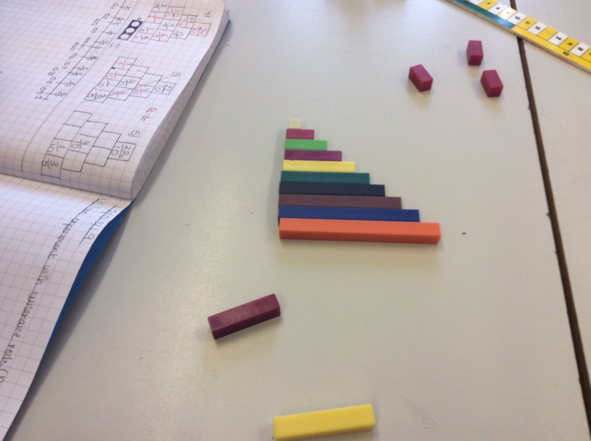 InspirationsStm's tweet photo. We are exploring fractions using Cuisenaire Rods. We are finding fractions of one whole. #STMMaths #STMY4Fractions #STMFractions https://t.co/iojW1nvg82