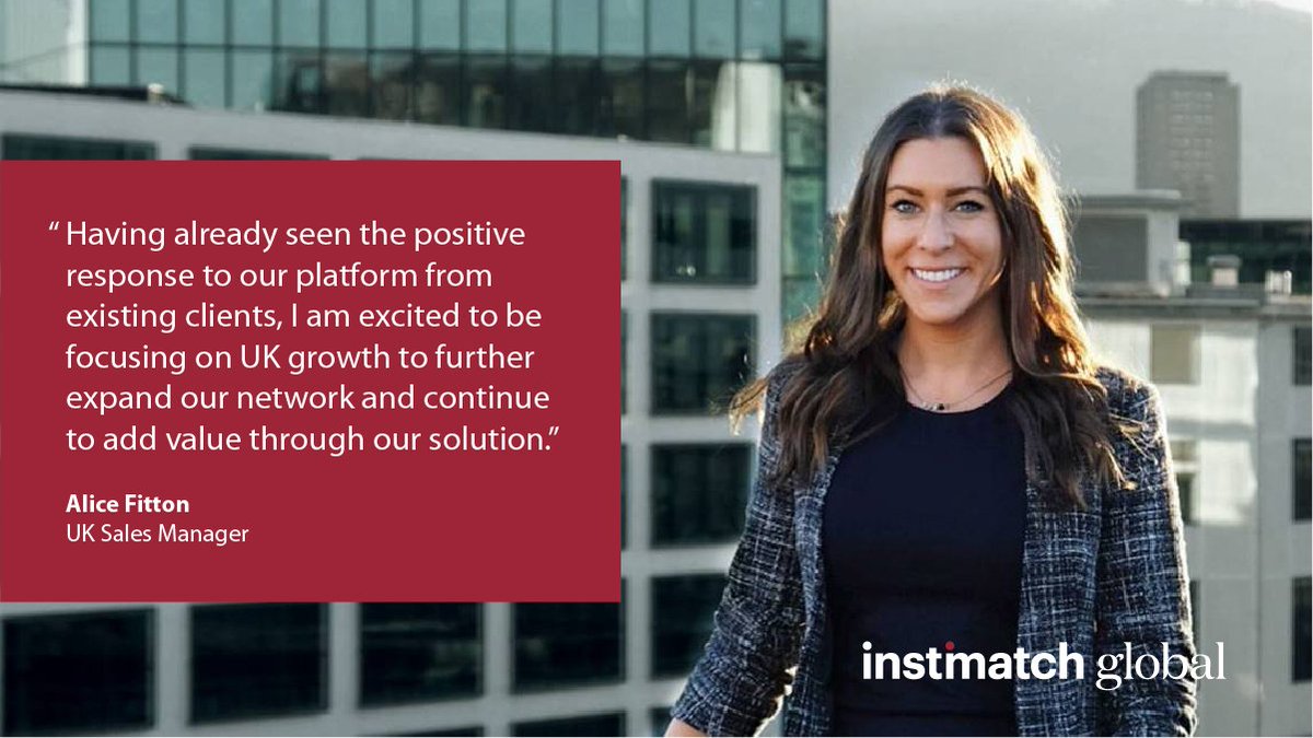 instimatch's tweet photo. We are also delighted to welcome Alice Fitton to the team. Alice joins as UK Sales Manager and will focus on driving growth onto the platform, working with UK-based financial institutions. https://t.co/U12XHJySsV