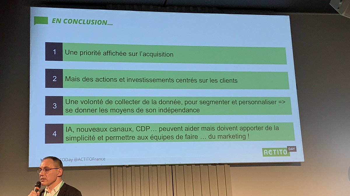 camillejourdain's tweet photo. Quelles sont les conclusions du #barometre ? 
L’#IntelligenceArtificielle peut aider mais doit d’abord apporter de la simplicité et permettre aux équipes de faire du #marketing. 
@ACTITOFrance @marcdsf @izzahenry @mydigitalweek @LaBrigadeDuWeb @AnnieLichtner #ACTITODay #LBDW #IA https://t.co/Uy2XvX8OH4
