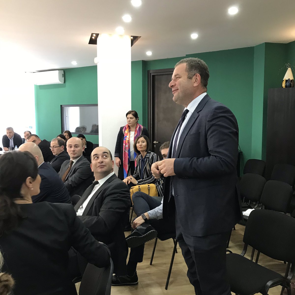 parkkinen_t's tweet photo. Interesting discussions on countering hybrid threats with Georgian stakeholders in Tbilisi at #GFSIS. @Ulkoministerio #hybrid #disinformation #HybridCoe #Georgia https://t.co/TLAObFIwHy